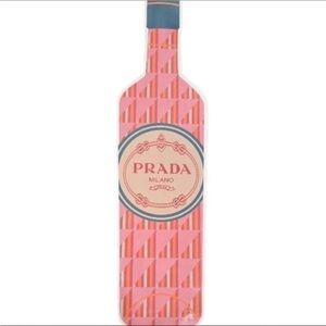 Prada Pink Wine Bottle Wood Decor Display